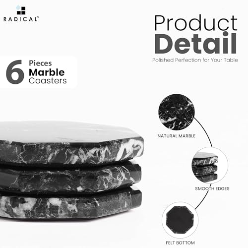 Star Marble Coasters Set of 6