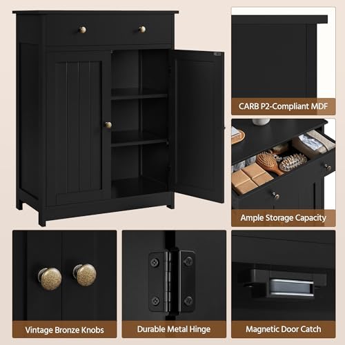 Small Bathroom Storage Cabinet with Drawer and 2 Doors