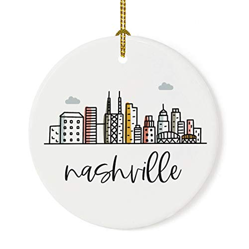 Round Ceramic Porcelain Christmas Tree Ornament Keepsake