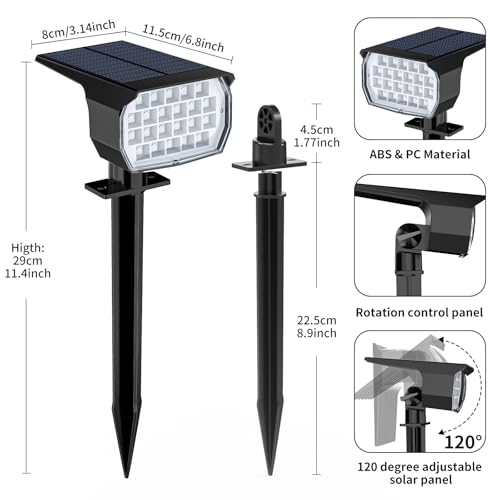 Solar Spot Lights Outdoor Waterproof (6 Count)