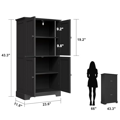 Bathroom Floor Cabinet with Adjustable Shelves