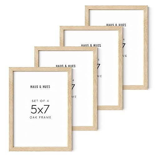 Beige Oak Wood 5x7 Picture Frame (4 Count)