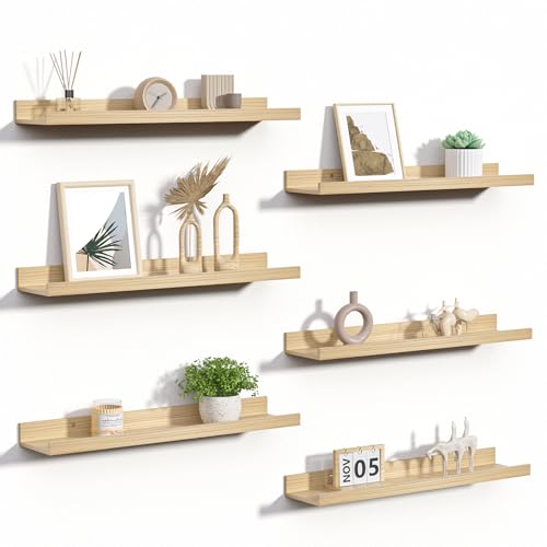 Floating Shelves for Wall Decor Storage (6 Count)