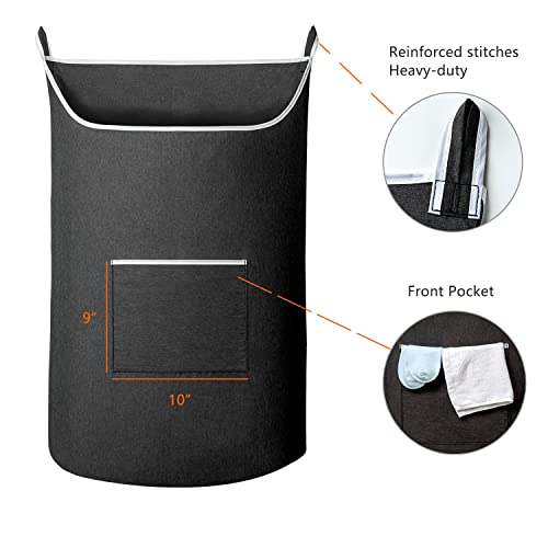 Black Hanging Laundry Hamper Bag
