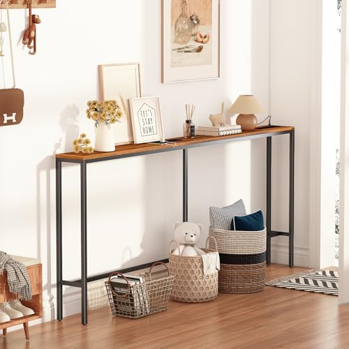 71'' Behind Couch Table with 2 Outlets