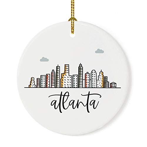 Round Ceramic Porcelain Christmas Tree Ornament