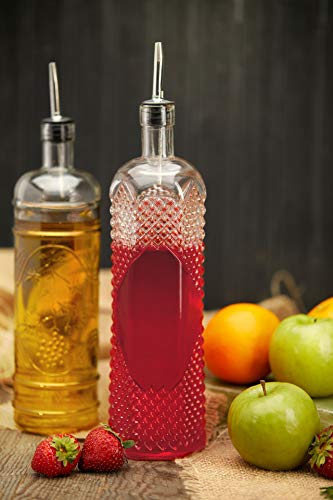 Large Clear Decorative Glass Bottle with Spout and Cork
