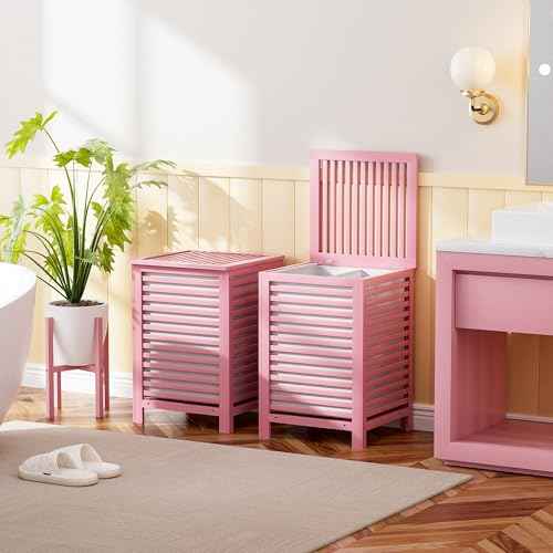 Double Laundry Hamper with Lid