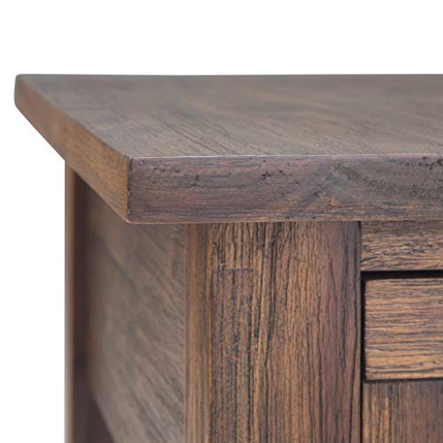 Monroe 14" Wide Solid Wood End Table in Charcoal Brown