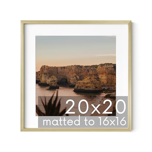 20x20 Gold Metal Picture Frame Matted to 16x16
