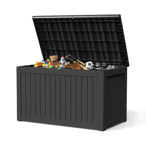 280 Gallon Outdoor Storage Box Waterproof Lockable Resin Deck Box Large