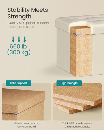 43.3 Inches Folding Storage Ottoman Bench
