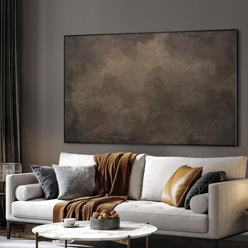 46"x72" Extra Large Framed Wall Art Neutral Cloudy Abstract Illustration