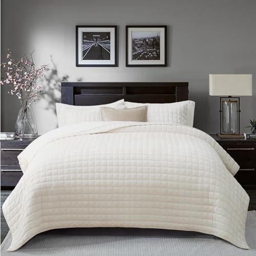Channel Box Stitch Velvet Quilt Set