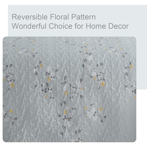 Reversible Boho Quilt King Size Light Blue