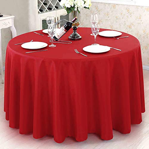 120 Inch Red Tablecloths for Round Tables