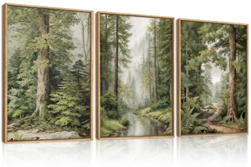 Misty Forest Green Canvas Wall Art