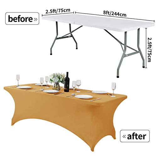 2Pack Spandex Table Cover for 8FT or 4ft or 6ft Table Universal Fitted Stretch Tablecloth for Party (2 Count)