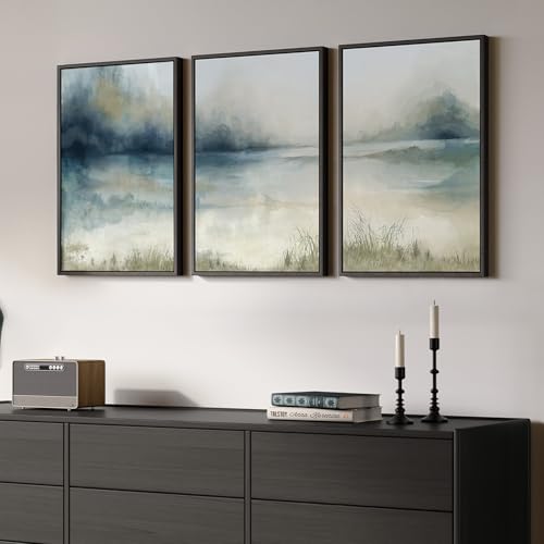 Framed Watercolor Abstract Landscape Wall Art (3 Count)