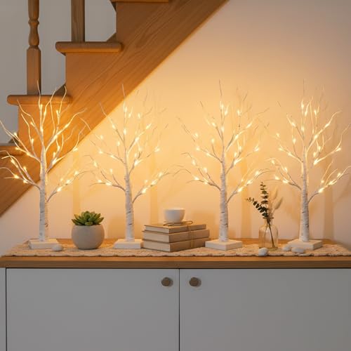Home Decorations Light Up White Birch Tree Indoor Christmas Decor