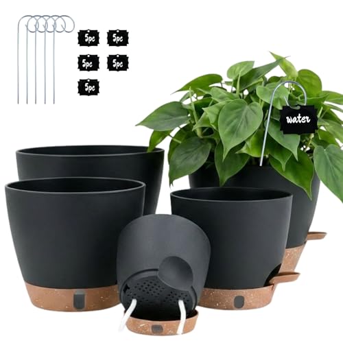 5 Pack Easy Plant Self Watering Pots for Indoor Plants (5 Count)