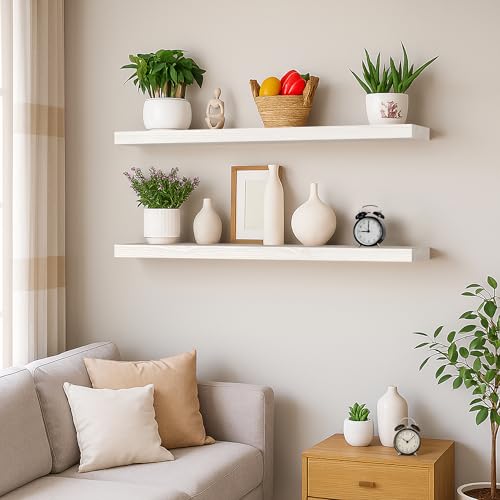 Wood Floating Shelves for Wall 30 inch Set of 2 (2 Count)