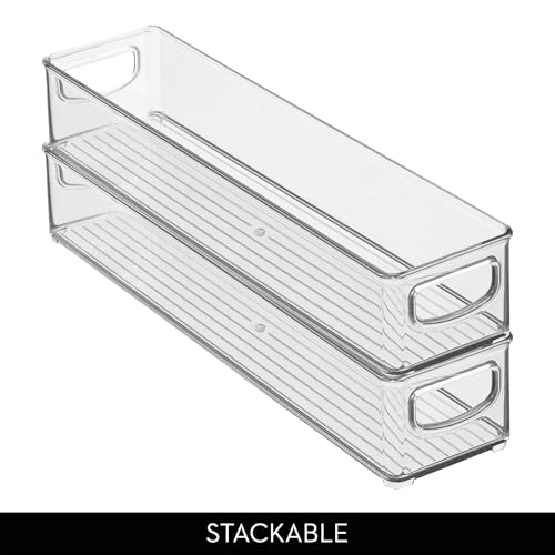 Slim Clear Plastic Storage Bin (2 Count)
