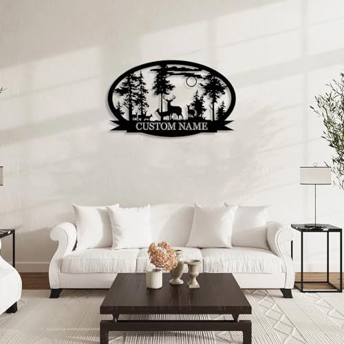 Personalized Deer Metal Cabin Sign