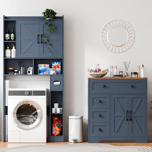 Farmhouse Storage Cabinet with 2 Doors and 4 Drawers