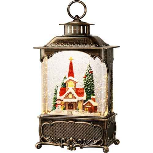 Church Snow Globe Christmas Decorations Gifts Snowman Cabin Cardinal Tree USB