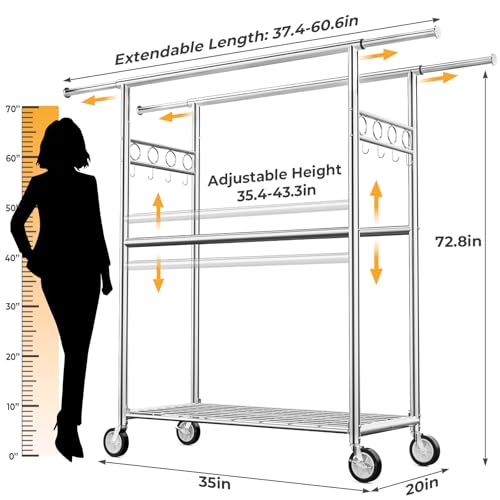 Heavy Duty Clothes Rack Load 1060LBS