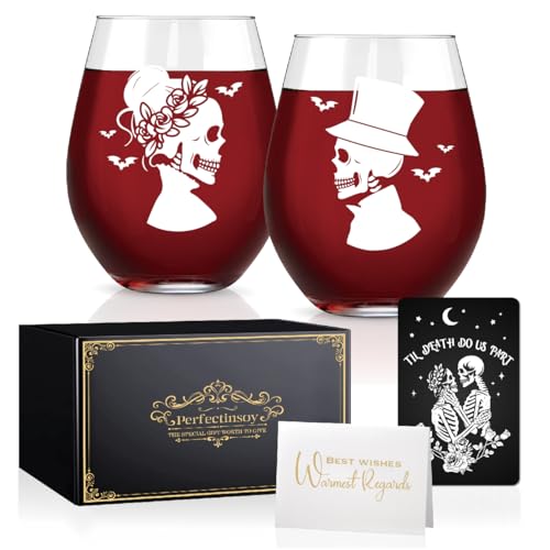 Skull Wine Glass 2 Piece with Gift Box