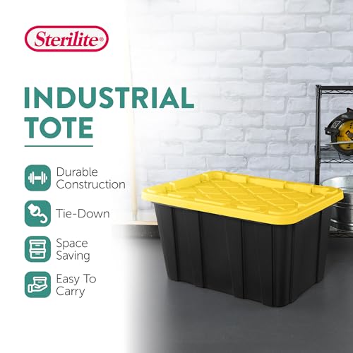 Industrial Storage Tote with Lids for Garage (12 Count)