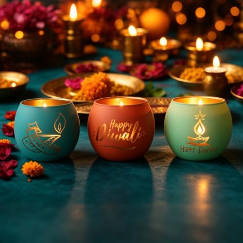 Happy Diwali Decorations for Home Candle Holder Diwali Gifts 6 PCS (6 Count)