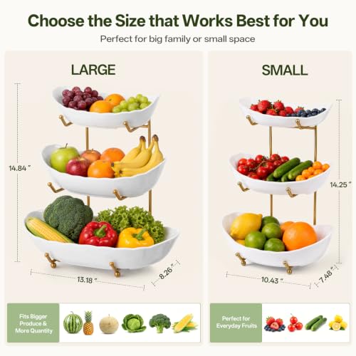 3 Tier Large Fruit Bowl