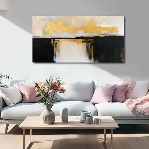 Black and Gold Abstract Wall Art Print For Bedroom Wall Decor 20x40"