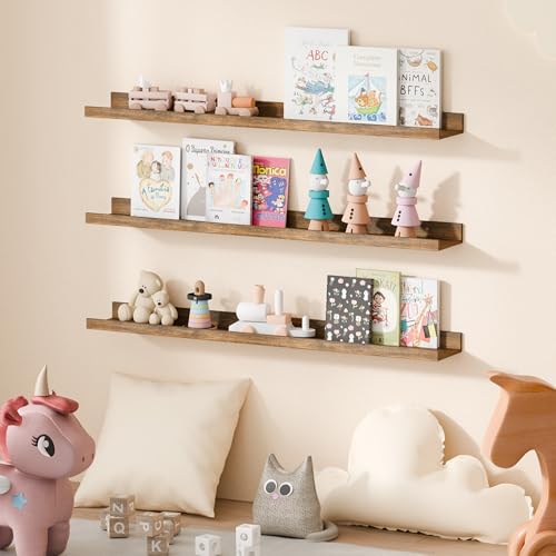 Floating Shelves for Wall Decor and Storage (6 Count)