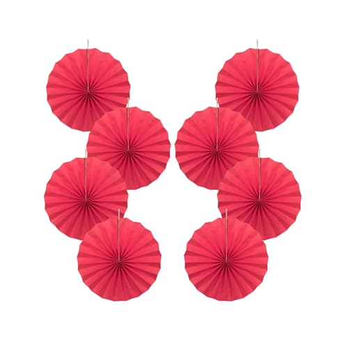 Red Party Decorations Red Paper Fans Hanging Decorations 12inch (30 Count)