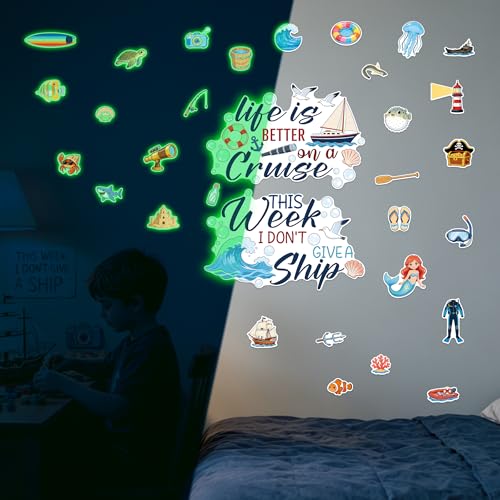 32Pcs Glow in The Dark Cruise Ship Door Wall Stickers