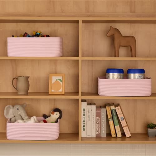 Large Shallow Organizing Baskets 15x11x5.1 Inches (3 Count)