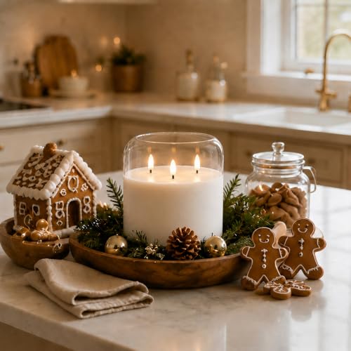 Pure White Large Glass Flameless LED Candle