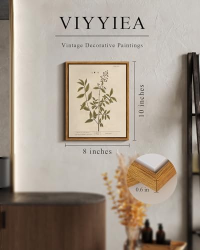 Framed Boho Wall Art with Holder Minimalist Botanical Print Canvas Wall Art Pictures for Rustic Vintage Farmhouse Home Kitchen Wall Decor 8x10in