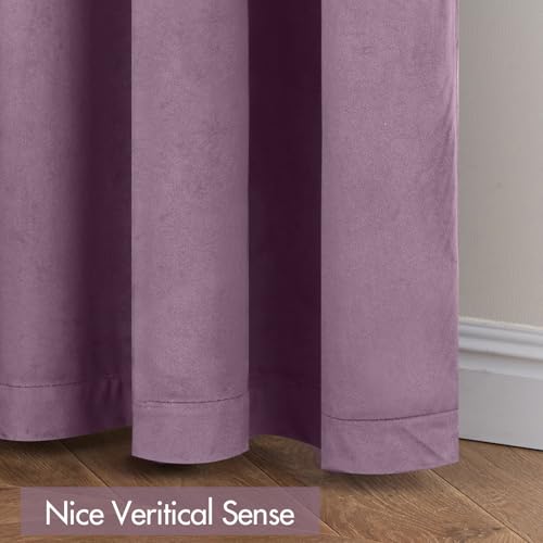 Lavender Blackout Velvet Curtains Drapes 84 Inch Long 52"x84" (2 Count)