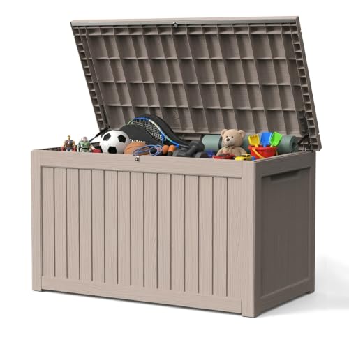 280 Gallon Outdoor Storage Box Waterproof Lockable Resin Deck Box Large