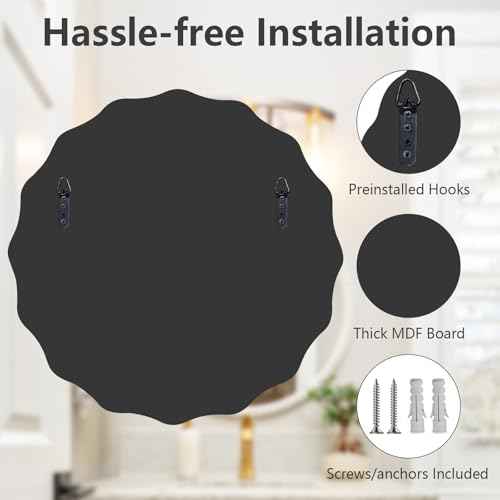 31.5x31.5 Inch Frameless Round Wall Mirror for Bathroom Sink