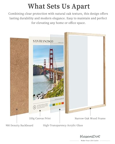Natural OAK Wood Golden Gate Bridge Framed Wall Art