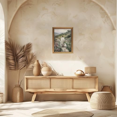 Gold Framed Good Shepherd Jesus Wall Art