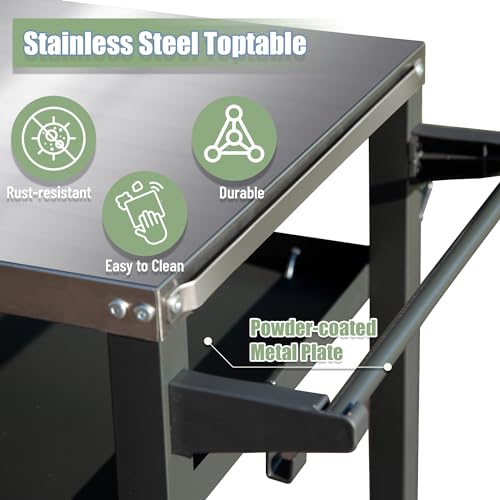 Domi 3 Shelf Outdoor Grill Table