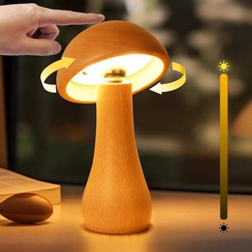 Wooden Small Mushroom Lamp