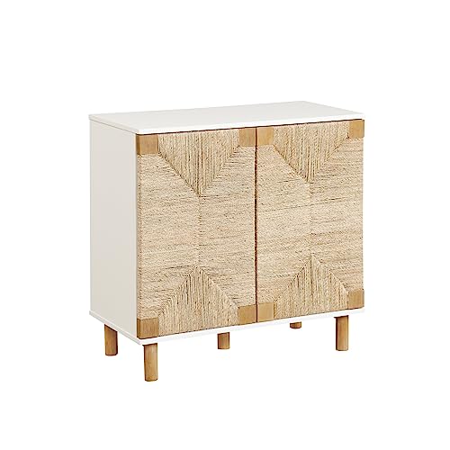 Beacon Accent Natural Sideboard Storage Cabinet with Adjustable Interior Shelf and Seagrass Doors